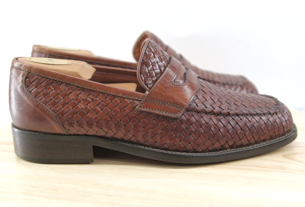 Burberry woven‎ leather loafters Dress Shoe Size 41 Brown Made in Italy